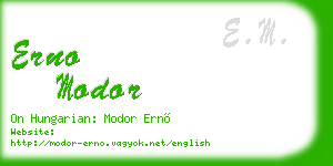erno modor business card